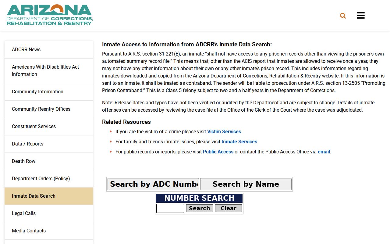 Yavapai County criminal record state prison search