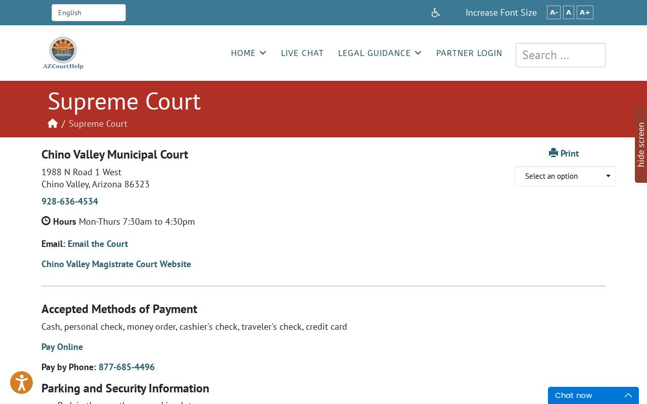 Chino Valley criminal records court counter profile