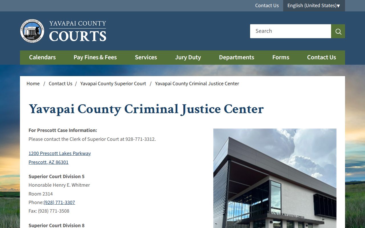Yavapai County criminal court cases at the Criminal Justice Center